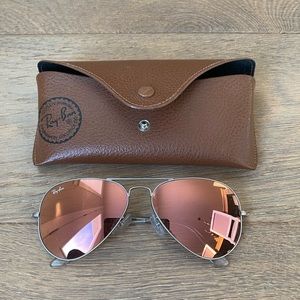 Ray Ban Aviators Pink and silver